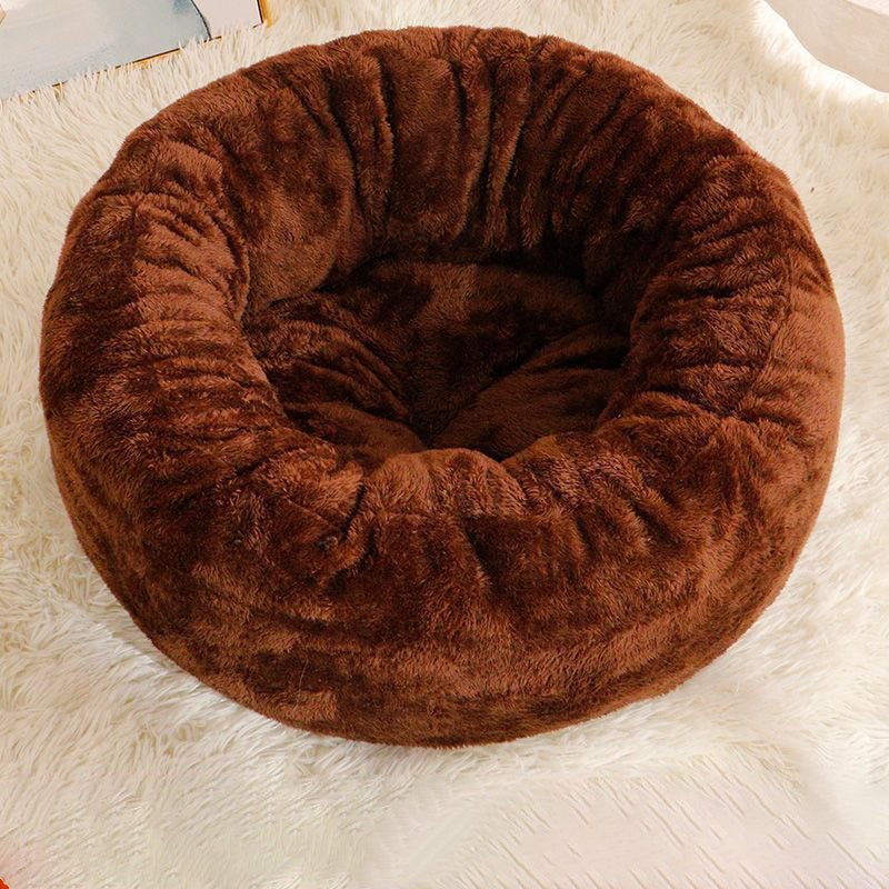 Pet Bed Long Plush Donut Bed