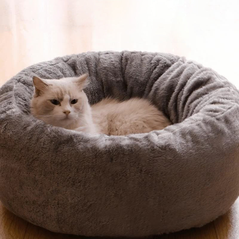 Pet Bed Long Plush Donut Bed