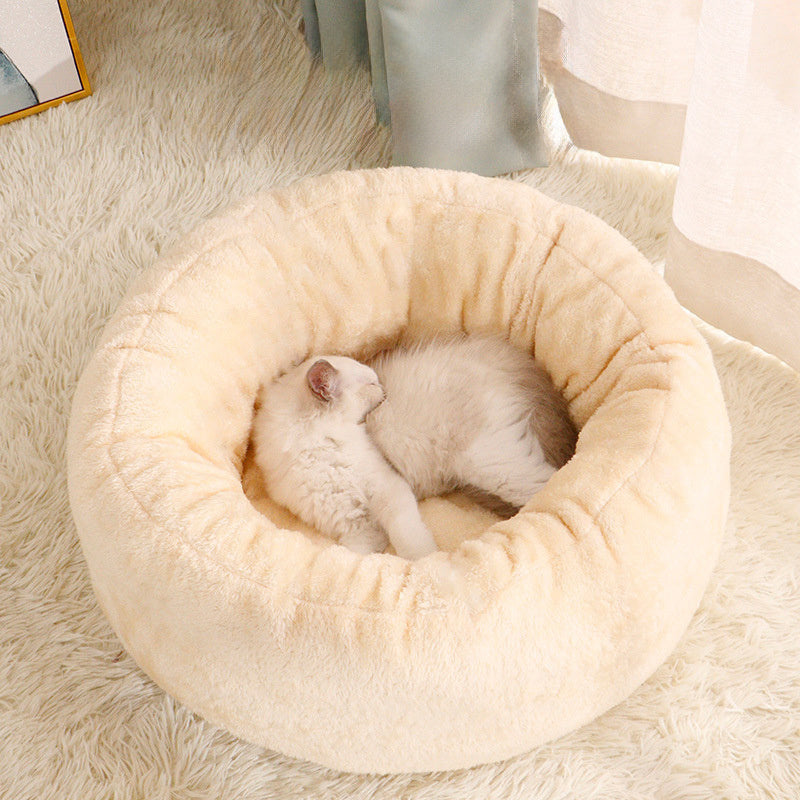 Pet Bed Long Plush Donut Bed