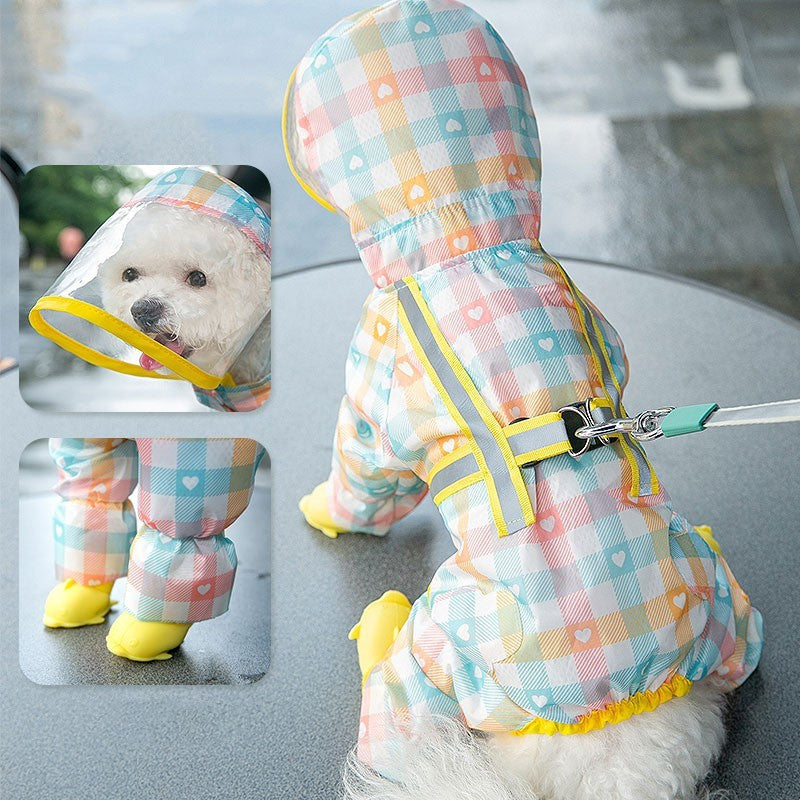 Chest And Back Integrated Pet Raincoat