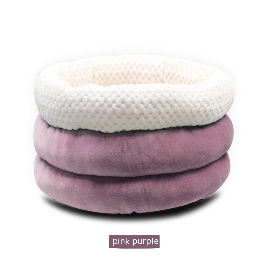 Semi-closed Round Ice Velvet Sleep Bed