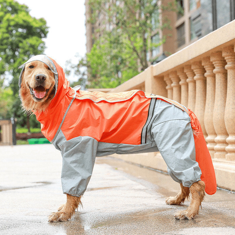 Pet dog raincoat tail all-inclusive waterproof