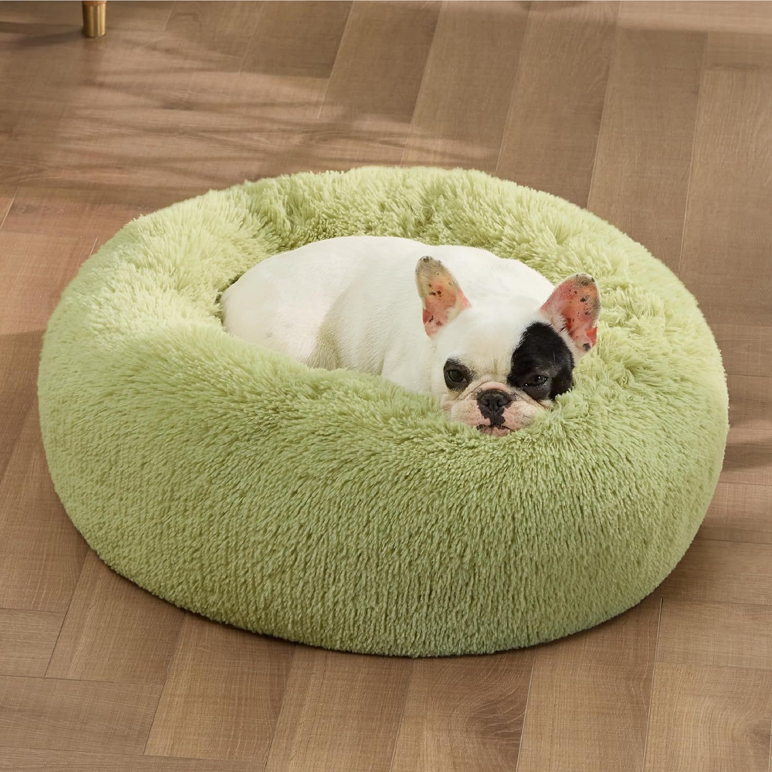 Indoor Solid Round Fluffy Plush Pet Bed