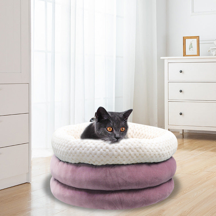 Semi-closed Round Ice Velvet Sleep Bed