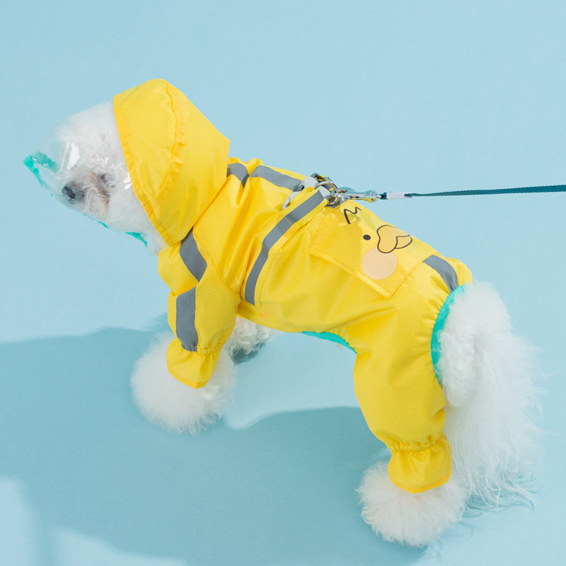 Chest And Back Integrated Pet Raincoat